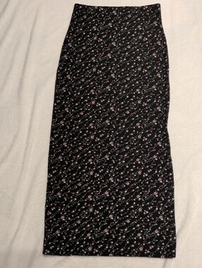 VINTAGE 90s Whimsygoth Floral Maxi Skirt - Textured Print, Fairycore, XS/S